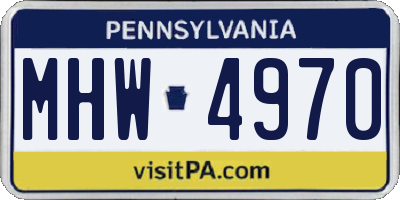 PA license plate MHW4970