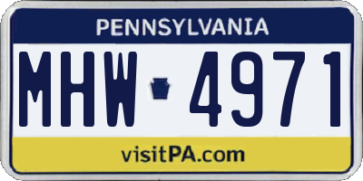 PA license plate MHW4971