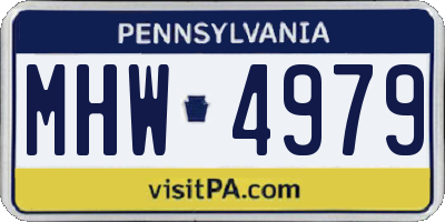 PA license plate MHW4979