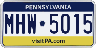 PA license plate MHW5015