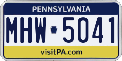 PA license plate MHW5041