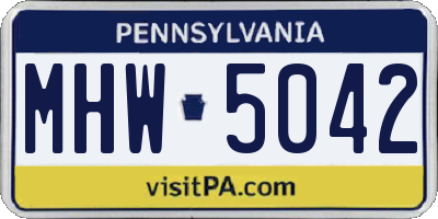 PA license plate MHW5042