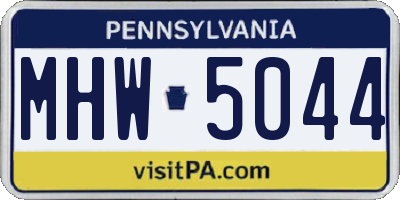 PA license plate MHW5044