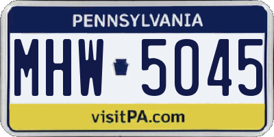 PA license plate MHW5045
