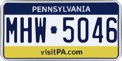 PA license plate MHW5046