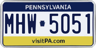 PA license plate MHW5051