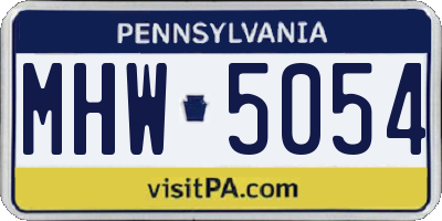 PA license plate MHW5054