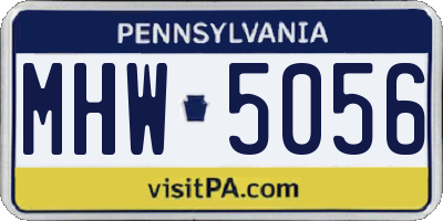 PA license plate MHW5056