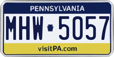 PA license plate MHW5057