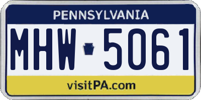 PA license plate MHW5061