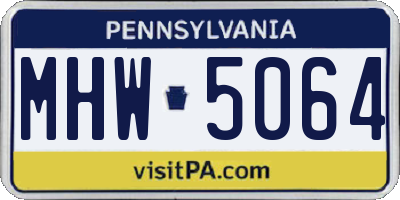 PA license plate MHW5064