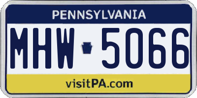 PA license plate MHW5066