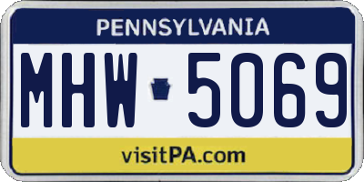 PA license plate MHW5069