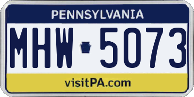PA license plate MHW5073