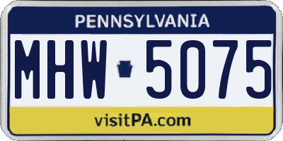 PA license plate MHW5075