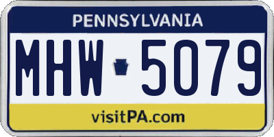PA license plate MHW5079