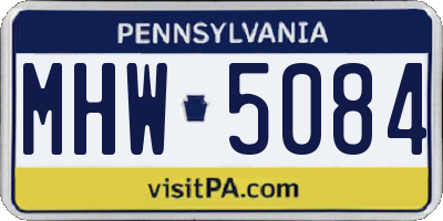 PA license plate MHW5084