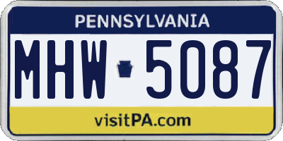 PA license plate MHW5087
