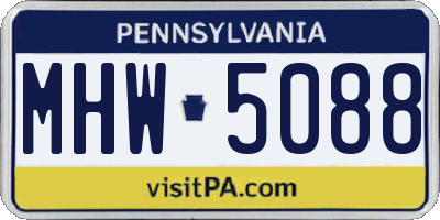 PA license plate MHW5088