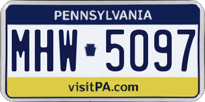 PA license plate MHW5097