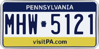 PA license plate MHW5121