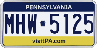 PA license plate MHW5125