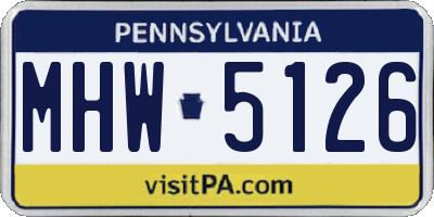 PA license plate MHW5126