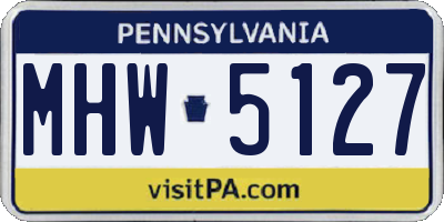 PA license plate MHW5127