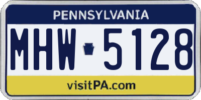 PA license plate MHW5128