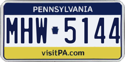 PA license plate MHW5144