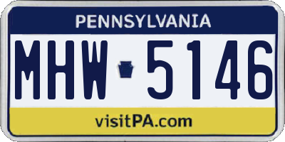 PA license plate MHW5146