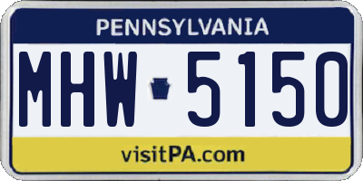 PA license plate MHW5150