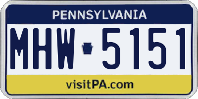 PA license plate MHW5151