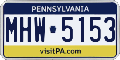 PA license plate MHW5153