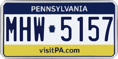 PA license plate MHW5157