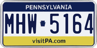 PA license plate MHW5164