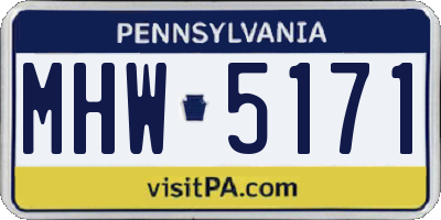 PA license plate MHW5171