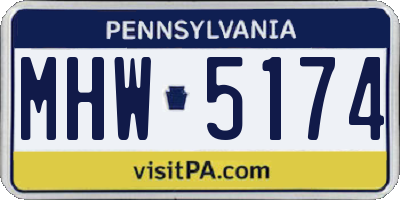 PA license plate MHW5174