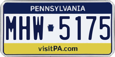 PA license plate MHW5175