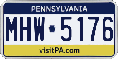 PA license plate MHW5176