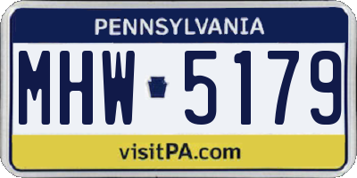 PA license plate MHW5179