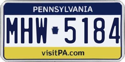 PA license plate MHW5184
