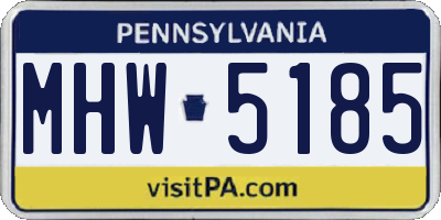 PA license plate MHW5185