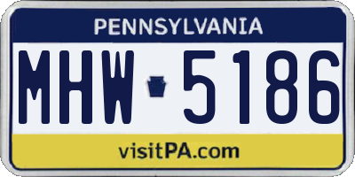 PA license plate MHW5186