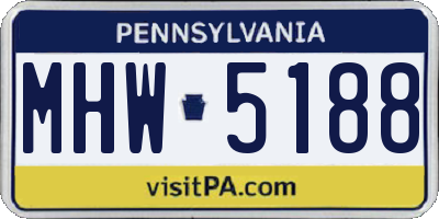 PA license plate MHW5188