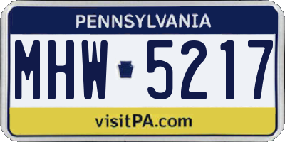 PA license plate MHW5217
