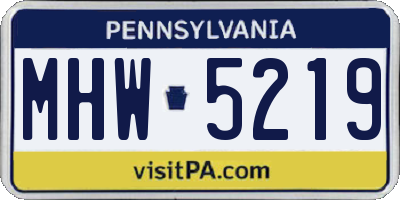 PA license plate MHW5219