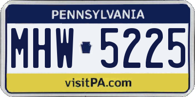 PA license plate MHW5225