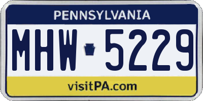PA license plate MHW5229