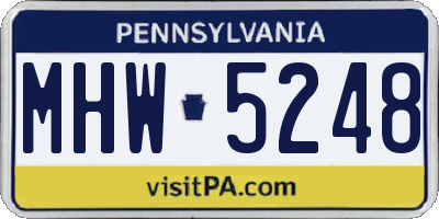 PA license plate MHW5248